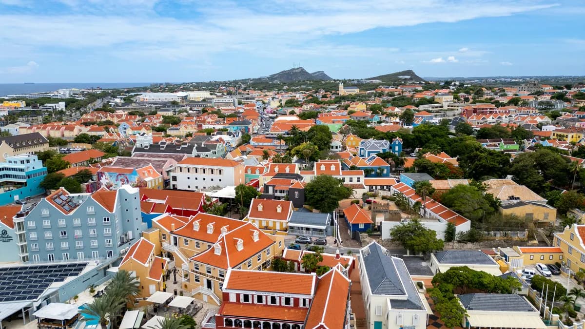 Aerial view of Willemstad, Curaçao.
